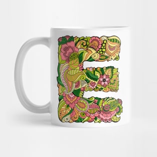 Floral letter E Mug